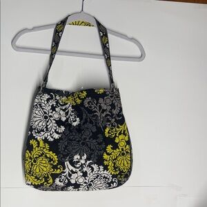 Floral Black and Yellow Women's Bag